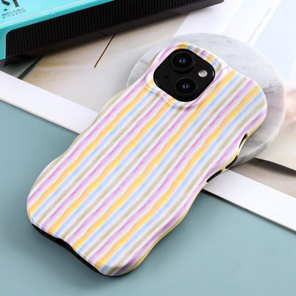 Apple iPhone 12 Hoesje - Regenboog - Wave Edge Back Cover