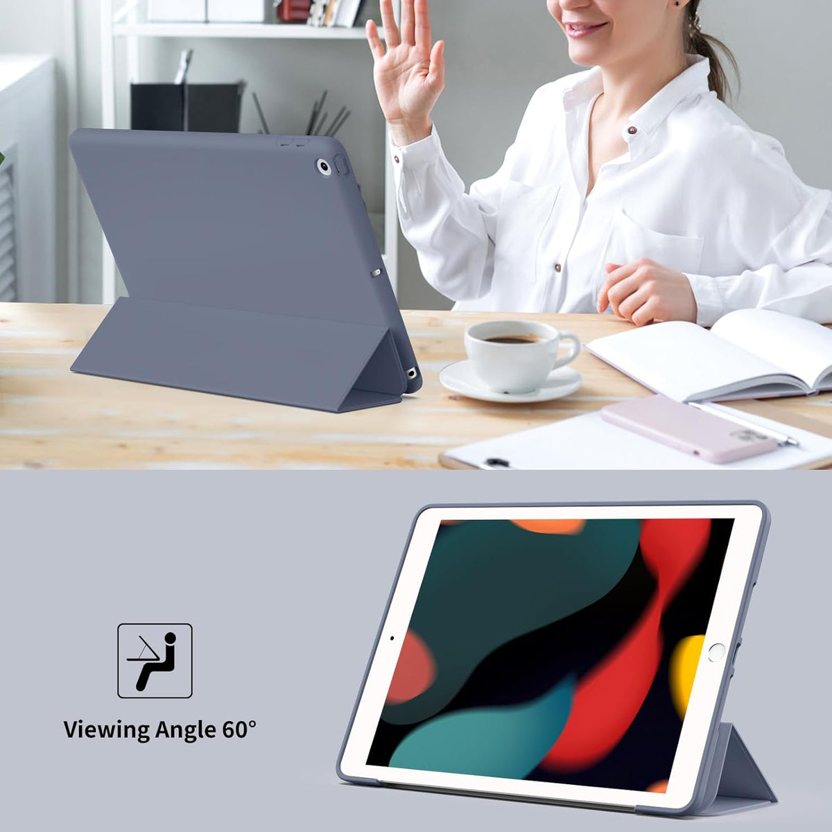 Apple iPad 10.2" WiFi 2019 (7. Gen.) Tablethoes - Licht Grijs - Smart Cover