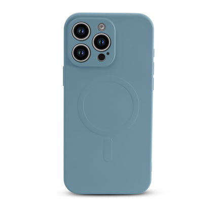 Apple iPhone 16 Pro Hoesje - Licht Blauw - Liquid Siliconen MagSafe Back Cover met Magneetring