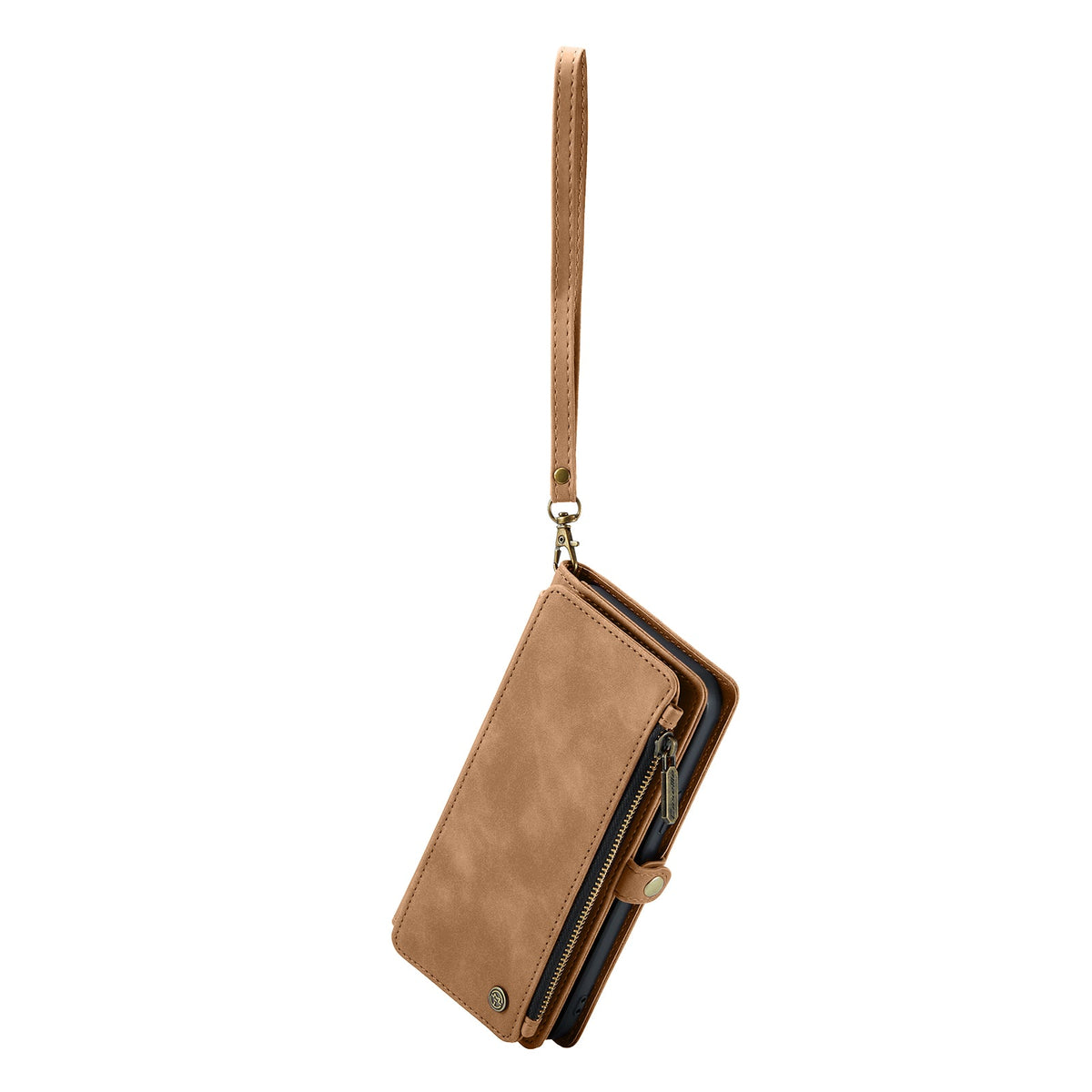 Apple iPhone 15 Plus Hoesje - Sienna Brown - Luxe Portemonnee MagSafe Bookcase met Rits en Telefoonkoord