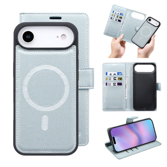 Apple iPhone Air Hülle - Baby Blue - 2-in-1-Velvet-Klapphülle mit Kartenfach