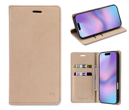 Apple iPhone 16 Hoesje - Soft Beige - Dunne Leather-look Back Cover
