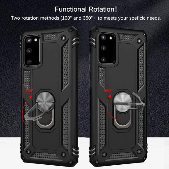 Samsung Galaxy S20 Hoesje - Zwart - Armor Kickstand Back Cover