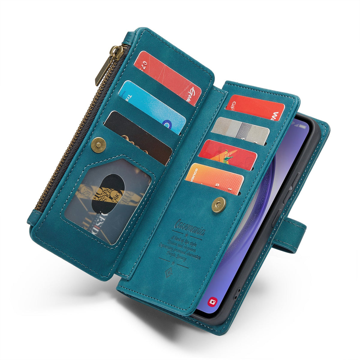 Samsung Galaxy A55 Hoesje - Emerald Green - Luxe Bookcase met Rits