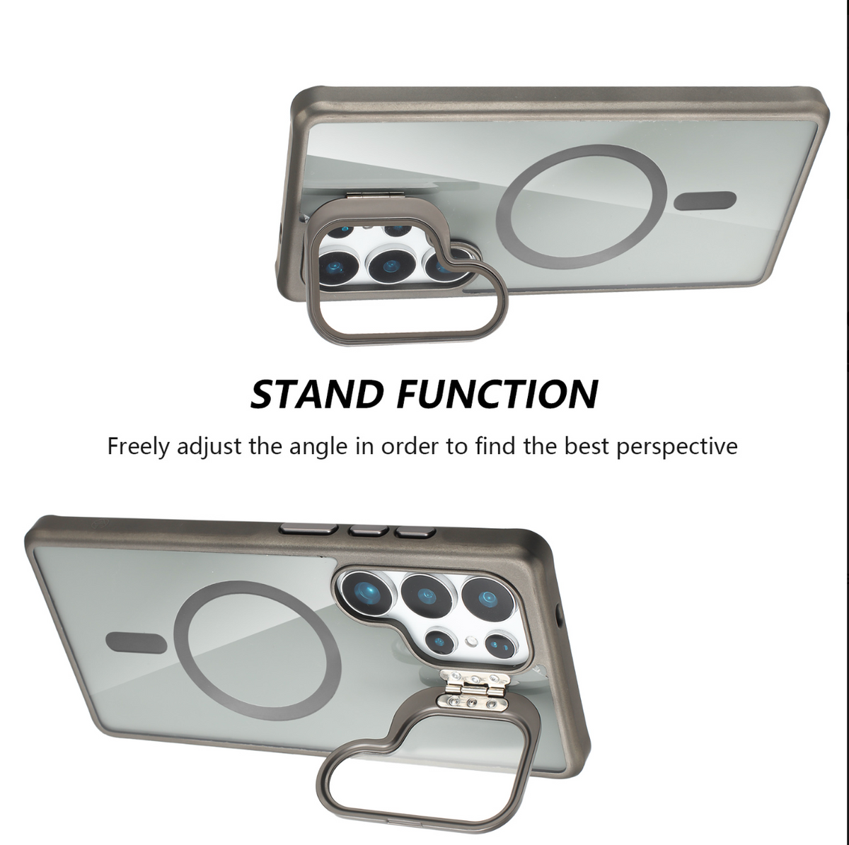 Samsung Galaxy S26 Ultra Hoesje - Zwart - Matte Bumper Lens Kickstand Back Cover