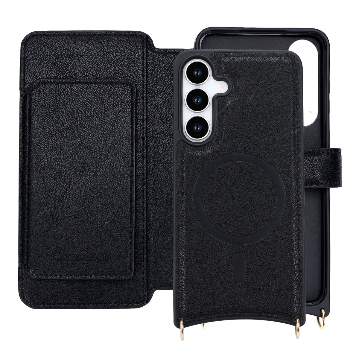Samsung Galaxy S25 FE Hoesje - Zwart - CM Amsterdam Back Cover met Telefoonkoord