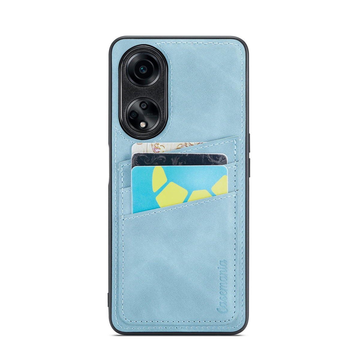Oppo A98 Hoesje - Aqua Blue - Back Cover met Pasjeshouder