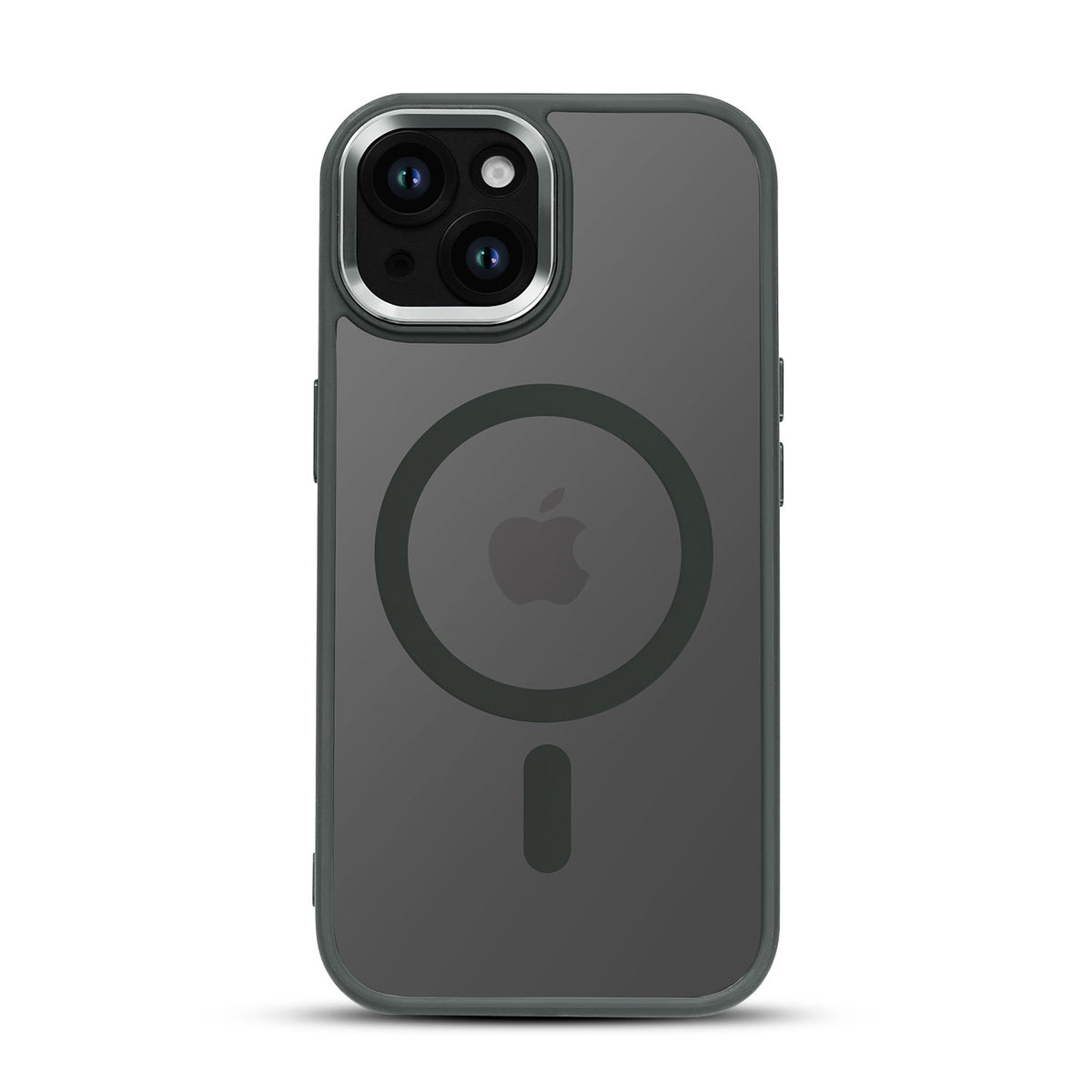 iPhone 15 Plus Hoesje - Grijze - Color Frame MagSafe Back Cover