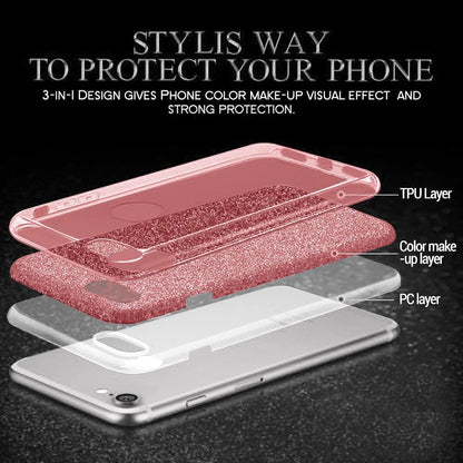 Samsung Galaxy A05S Hoesje - Roze - Glitter Back Cover
