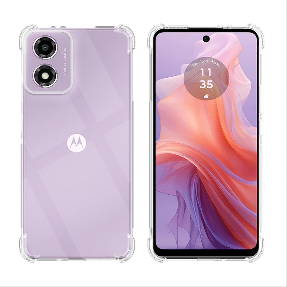 Motorola Moto E14 Case - Clear - Shockproof Back Cover