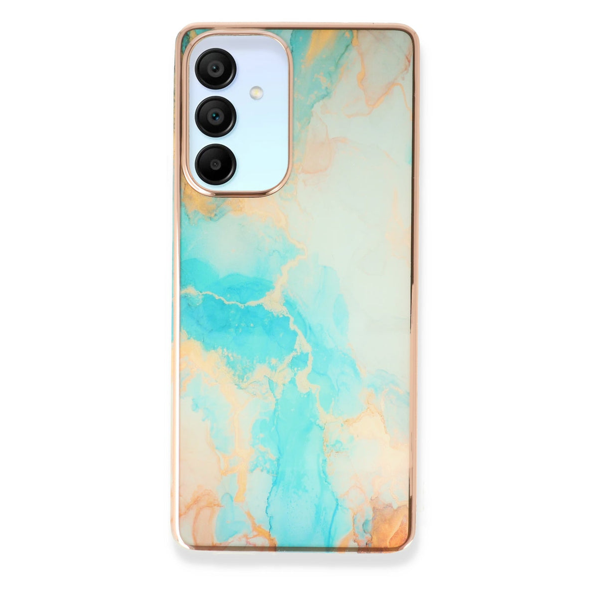 Samsung Galaxy A35 5G Hoesje - Aqua - Siliconen Marmer Back Cover