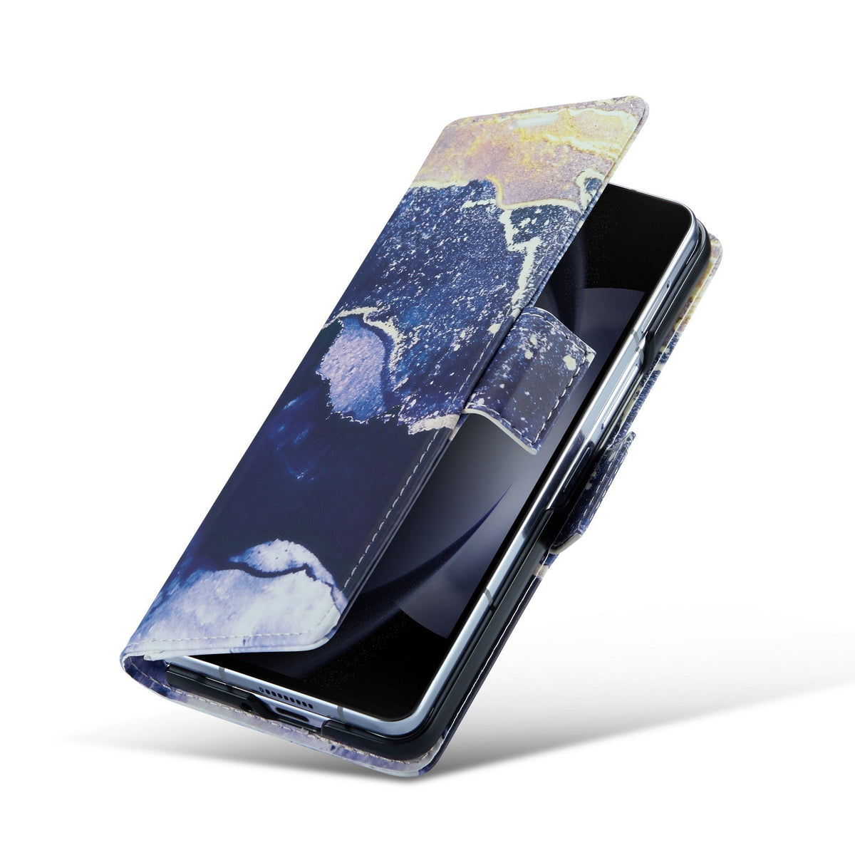 Samsung Galaxy Z Fold 5 Hoesje - Blue Sodalite - Marmer Bookcase