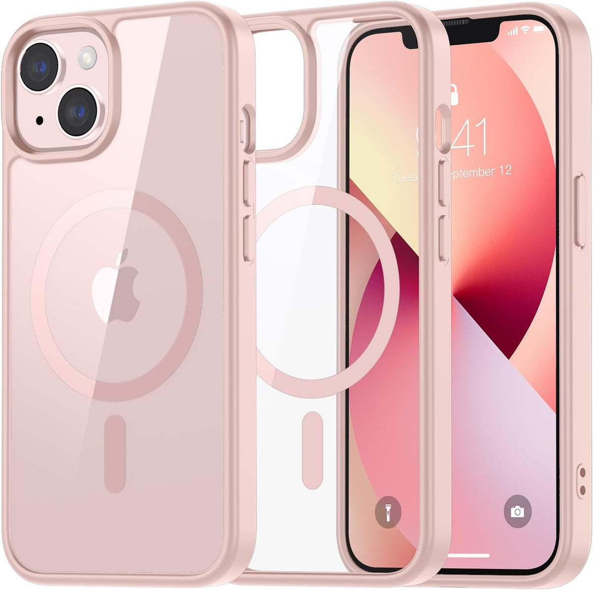 iPhone 13 Hoesje - Roze - Bumper MagSafe - Pink Back Cover