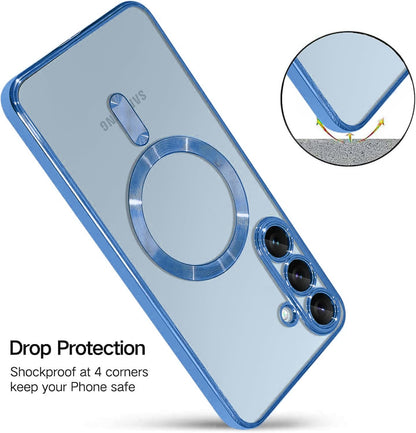 Samsung Galaxy S25 Plus Hoesje - Blauw - Siliconen MagSafe Back Cover