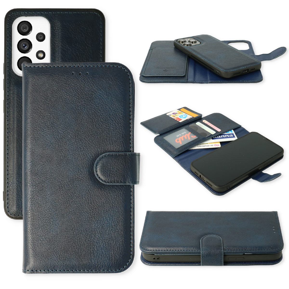 Samsung galaxy A13 (4G) Hoesje - Blauw - 2 in 1 Bookcase met 10 Kaart Vakken