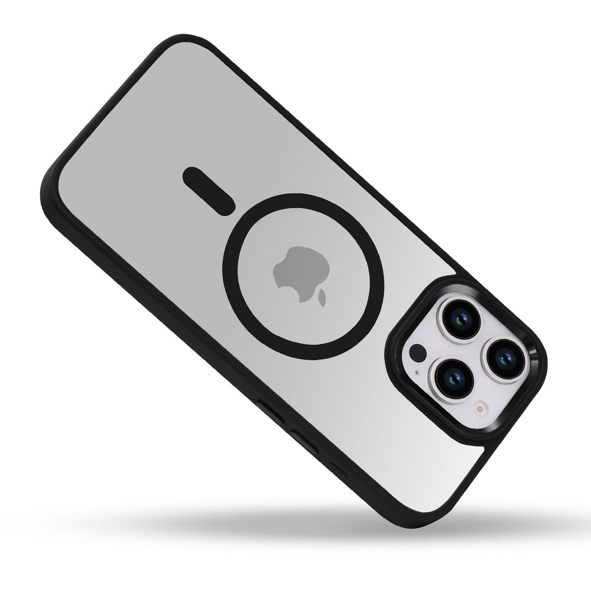 Apple iPhone 16 Pro Hoesje - Zwart - MagSafe Color Frame Back Cover met Camerabescherming