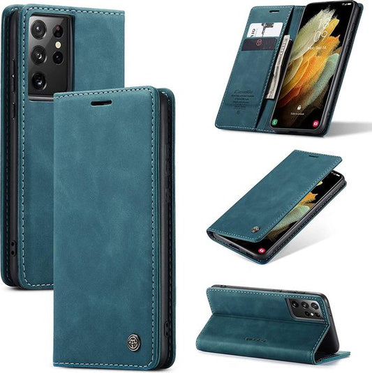 Samsung Galaxy S21 Ultra Hülle - Emerald Green - Schlanke Klapphülle mit Kartenfach