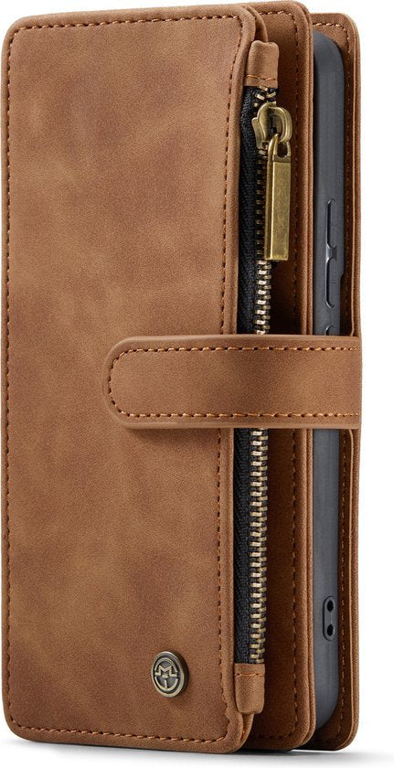 Samsung Galaxy S23 Plus Hoesje - Sienna Brown - Luxe Bookcase met Rits