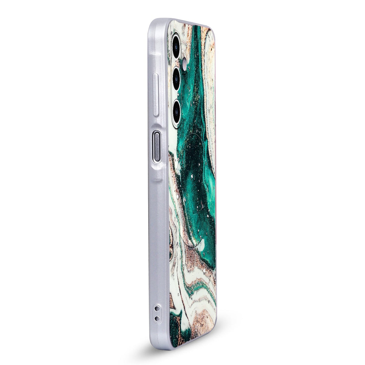 Samsung Galaxy S25 FE Hoesje - Groen - Marmer Glitter MagSafe Back Cover
