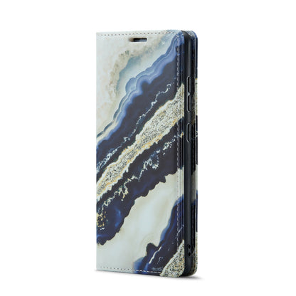 Samsung Galaxy S21 FE Hoesje - Blue Paraiba - Marmer Portemonnee Bookcase