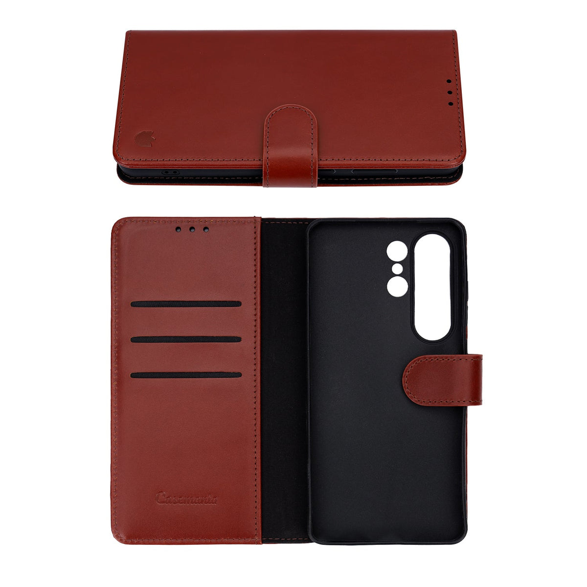 Samsung Galaxy S26 Ultra Hoesje - Chestnut Brown - Echt Leren Bookcase