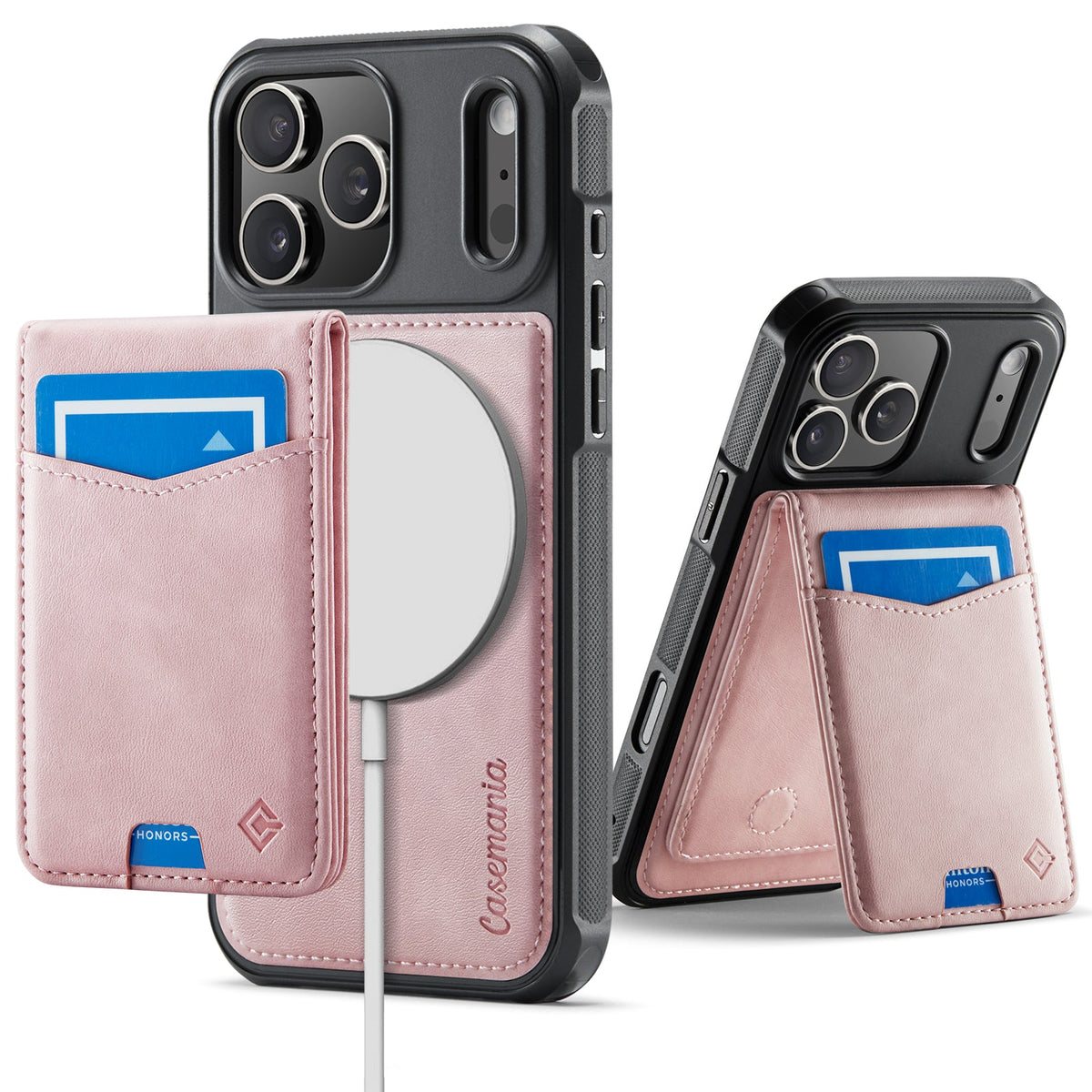 Apple iPhone 17 Pro Hoesje - Pale Pink - MagSafe Back Cover met Pasjeshouder