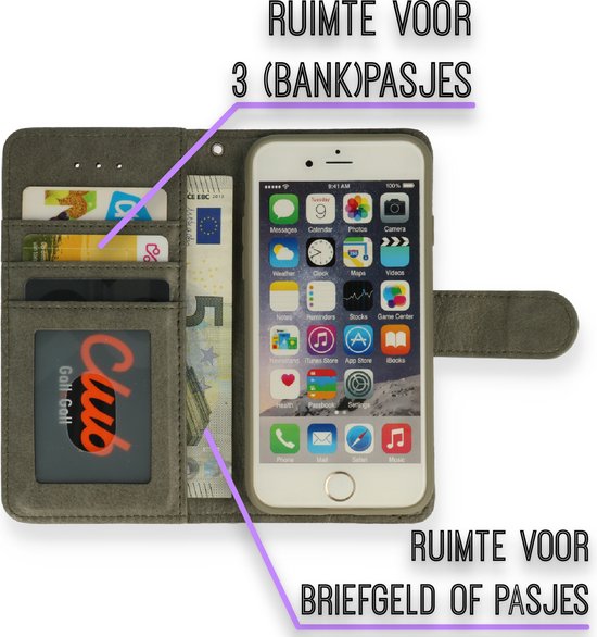 Apple iPhone SE (2020) Hoesje - Grijs - Luxe Bookcase