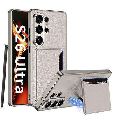 Samsung Galaxy S26 Ultra Hülle - Hellgrau - Ring Kickstand Backcover