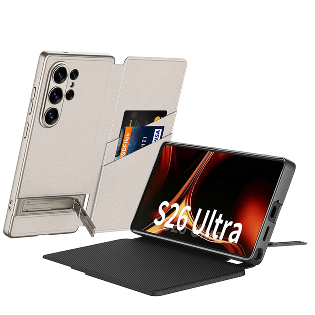 Samsung Galaxy S26 Ultra Hoesje - Carbon - New Design Dunne book Kickstand Bookcase