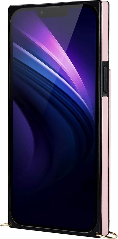 Apple iPhone 15 Pro Max Hülle - Rosa - Luxus-Backcover mit Handykette und Reißverschluss