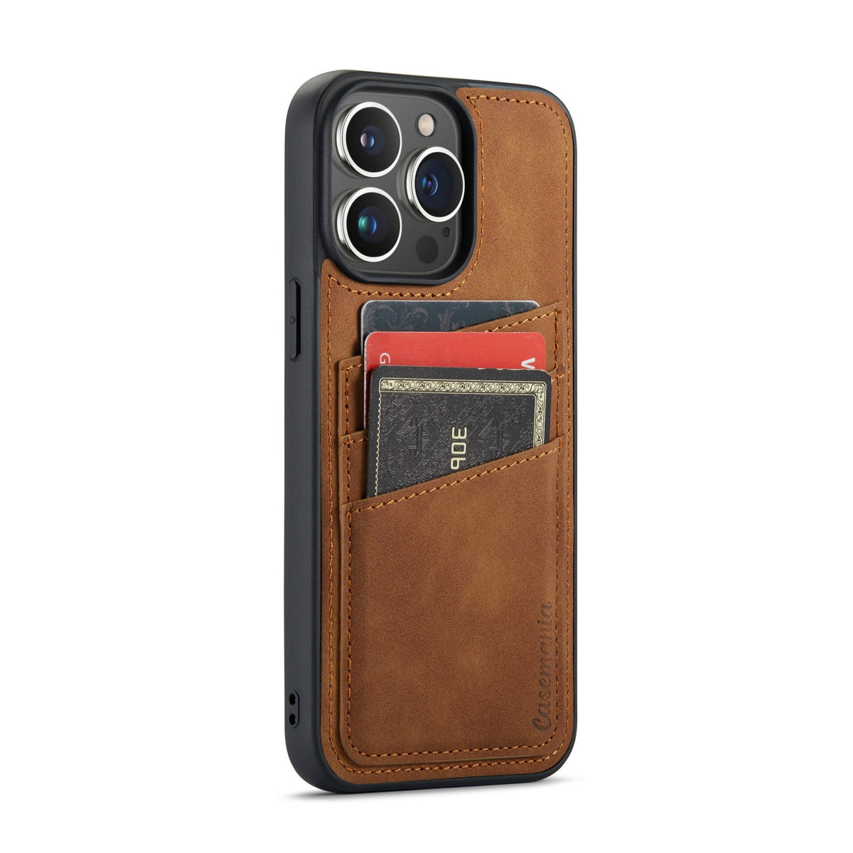 Apple iPhone 15 Pro Max Hoesje - Sienna Brown - Back Cover met Pasjeshouder