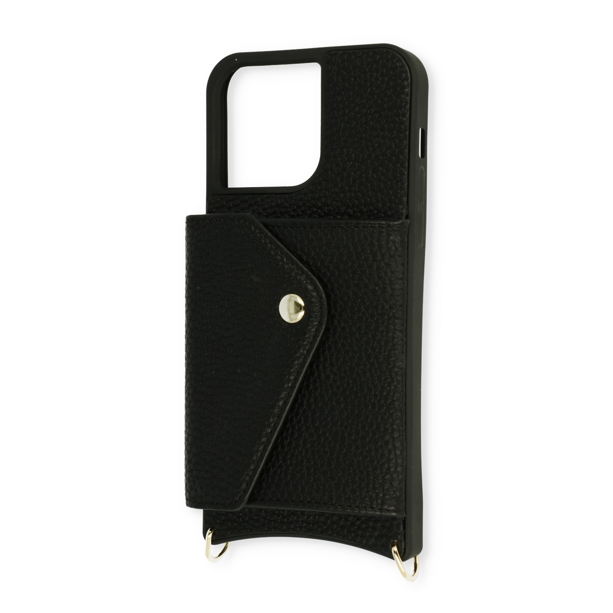 Apple iPhone 14 Pro Hoesje - Zwart - Luxe Back Cover met Telefoonkoord