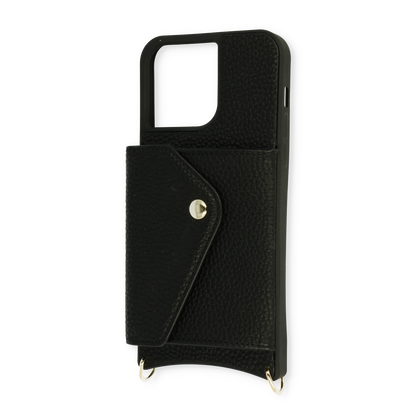 Apple iPhone 14 Pro Hoesje - Zwart - Luxe Back Cover met Telefoonkoord