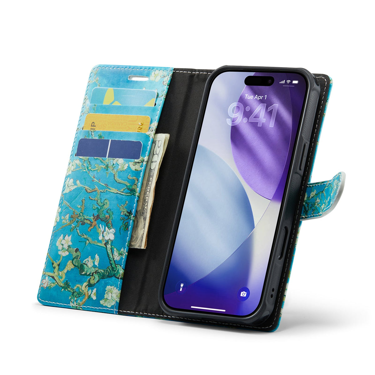 iPhone 16 Hoesje - Amandeelbloesem Print - Kunst 2 in 1 Back Cover