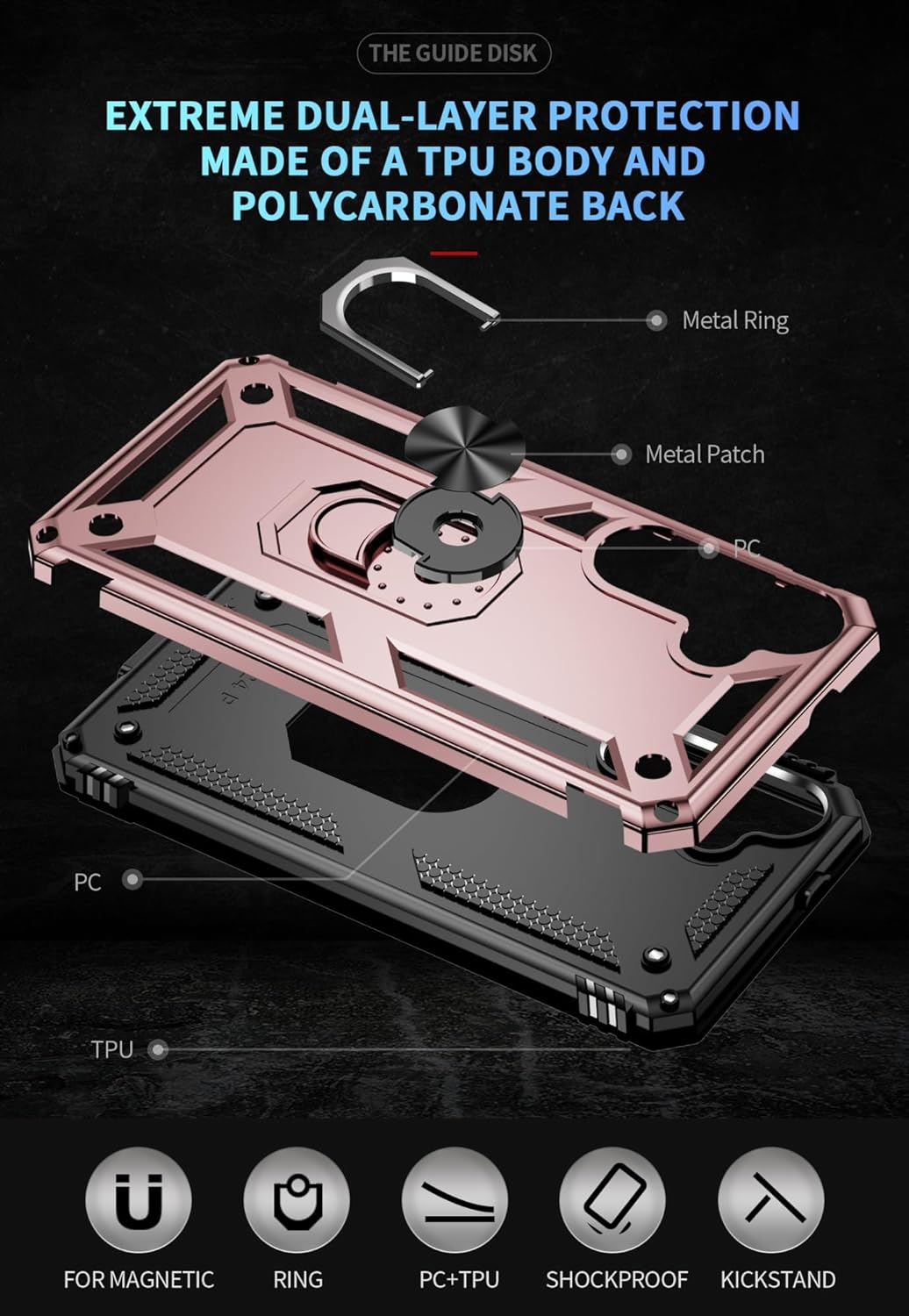 Samsung Galaxy S24 Plus Hülle - Roségold - Armor Kickstand Back Cover