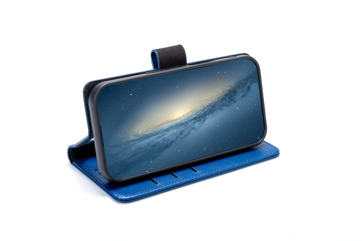 Apple iPhone 17 Pro Max Hülle - Navy Blue - Echtleder MagSafe Klapphülle mit Kartenfach