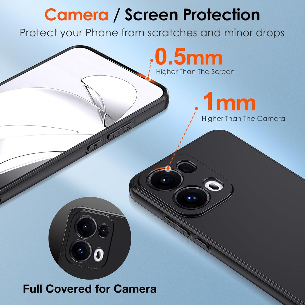Oppo Reno 13 Pro Case - Black - Silicone Back Cover