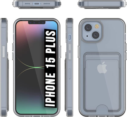 Apple iPhone 15 Plus Case - Clear - Silicone Back Cover with Card Holder