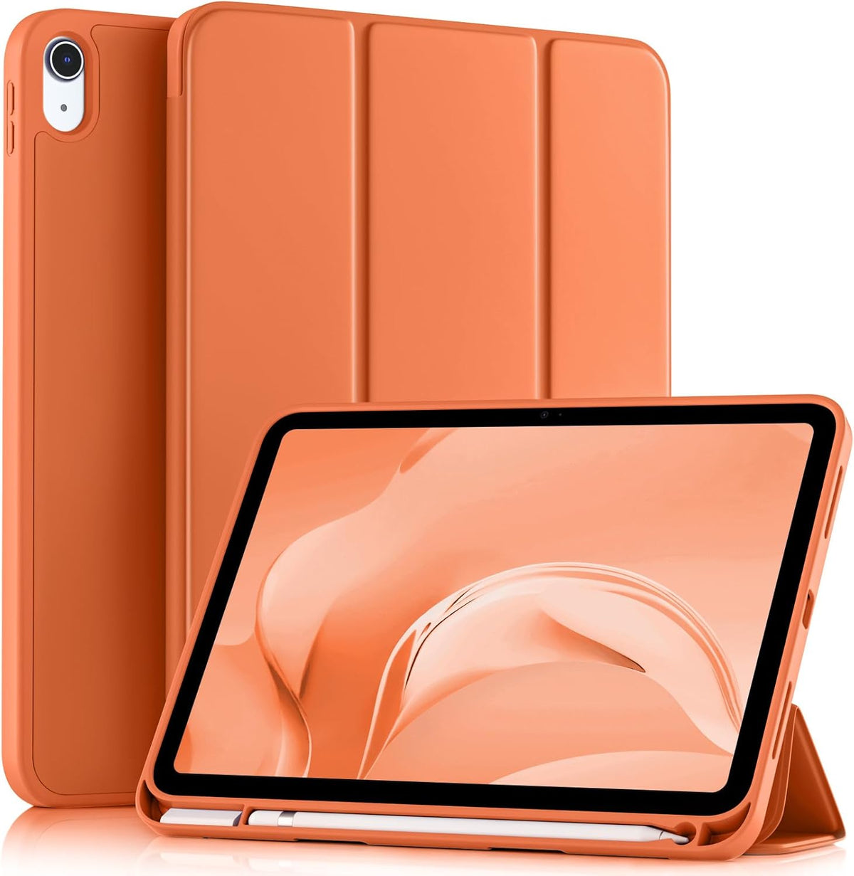 iPad A16 Tablet Case - Orange - Pen Slot Smart Cover