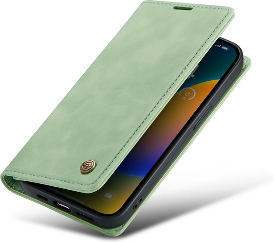 Apple iPhone 14 Pro Max Hoesje - Pistache Green - Dunne Bookcase