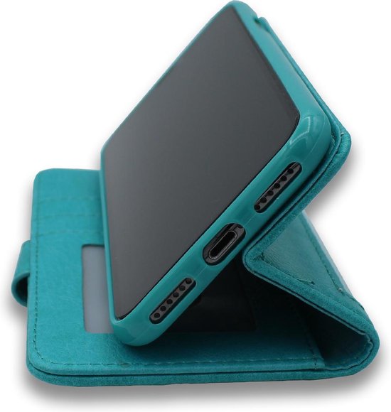 Apple iPhone 12 Pro Max Hoesje - Turquoise - Luxe Bookcase