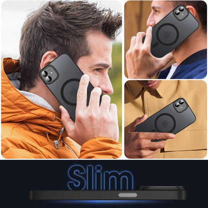 Coque iPhone 12 - Noir - Étui arrière Matte Armor MagSafe