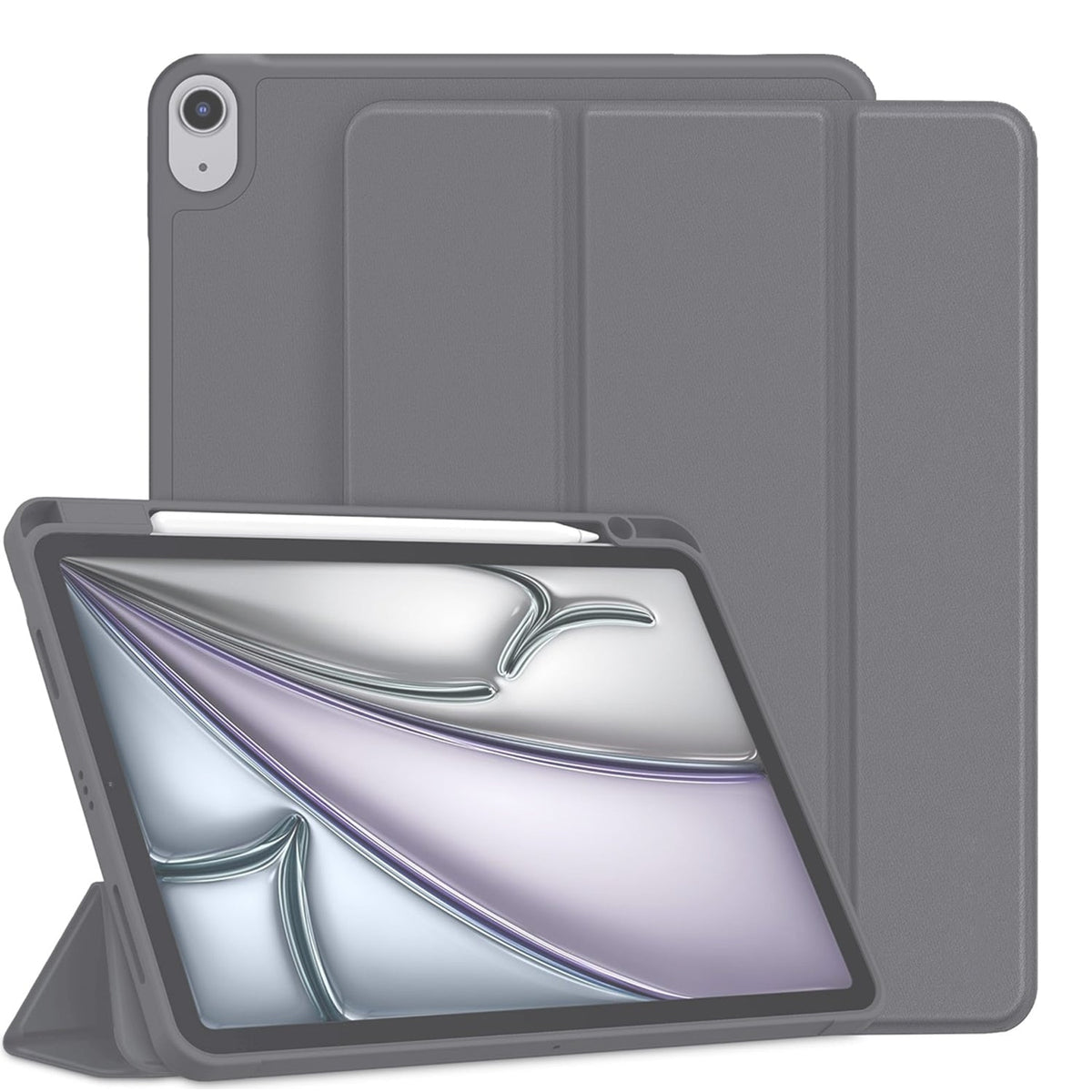 Apple iPad Air 11 (2024) Tablethoes - Grijs - Pen Slot Smart Cover