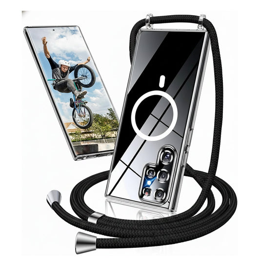 Samsung Galaxy S26 Ultra Case - Clear - Silicone MagSafe Back Cover with Phone Strap