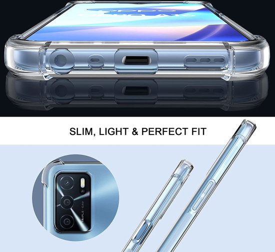 OPPO A16 Case - Clear - Shockproof Hybrid Back Cover