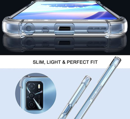 OPPO A16 Case - Clear - Shockproof Hybrid Back Cover