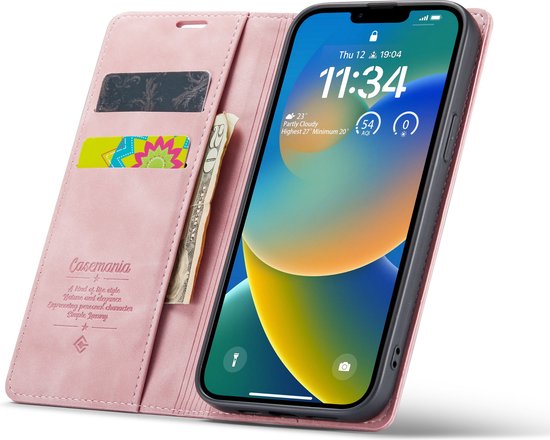 iPhone 14 Plus Hoesje - Pastel Lila - Dunne Bookcase