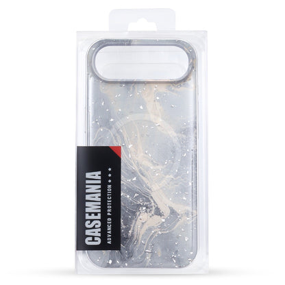 Apple iPhone Air Hülle - Grau - Marmor-Glitzer-MagSafe-Backcover