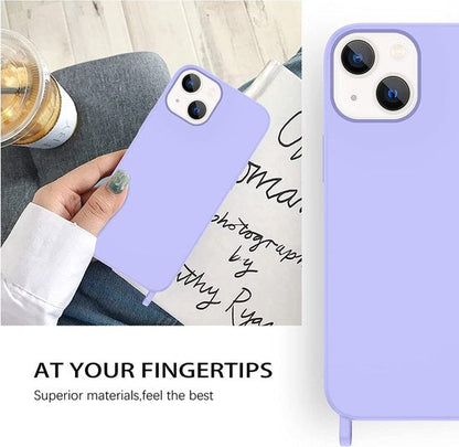 Apple iPhone 14 Pro Hülle - Lila - Silikon-Backcover mit Handykette