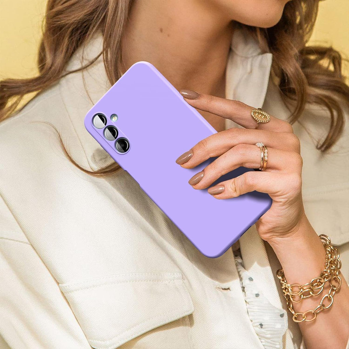 Samsung Galaxy A55 Hoesje - Paars - Liquid Siliconen Back Cover